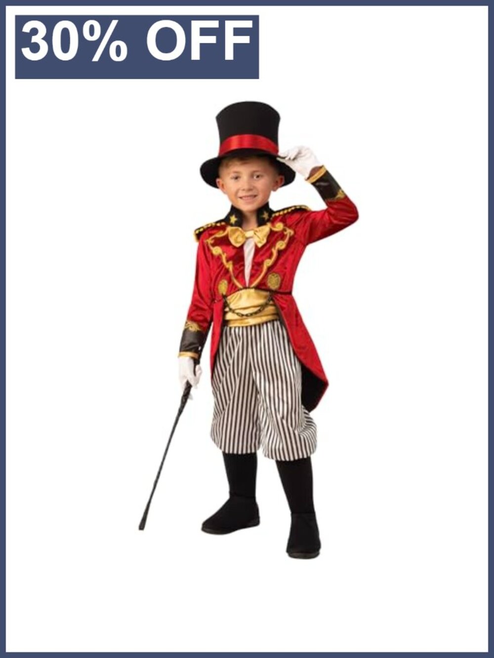 Child Ringmaster Costume Boys Large 12-14 Jacket Pants Hat Themed Party